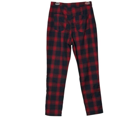 by the way black red plaid high waist pants size Medium - Picture 2 of 8